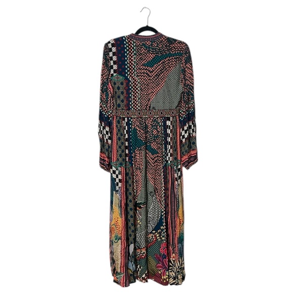 Anthropologie Bhanuni by Jyoti Patterned Maxi Long Sleeve Slit Boho Maci Dress 6 - Picture 6 of 6